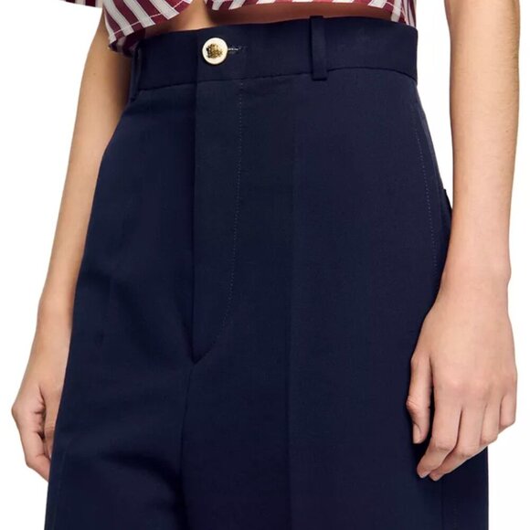 NWT Sandro Aubagne Suit Trousers in Navy Size FR 32 / US 0 - Picture 4 of 7